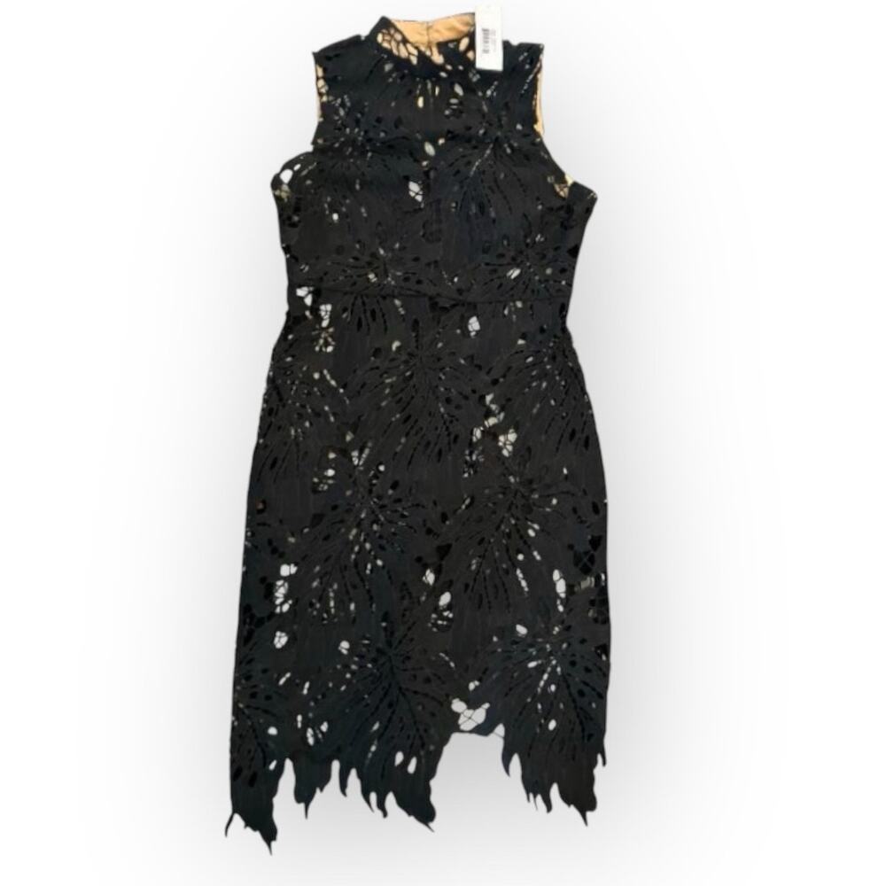 Sugar + Lips Women's Black High Neck Crochet Dress *missing nude slip | Size XS